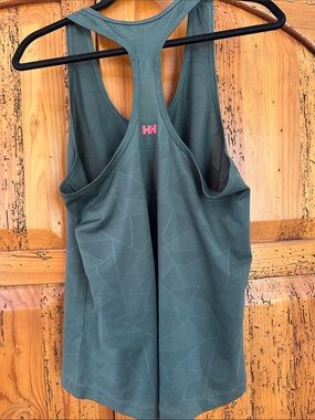 Helly Hansen Forest Green Racerback Performance Tank with Pink Logo